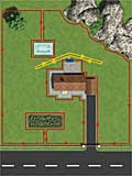 The boundary loop wire (red) defines the Auto Mower�s cutting area whilst the search loop wire (yellow) directs the mower to the charging station. The boundary loop is also laid out around trees and surfaces of the lawn which will not be cut.